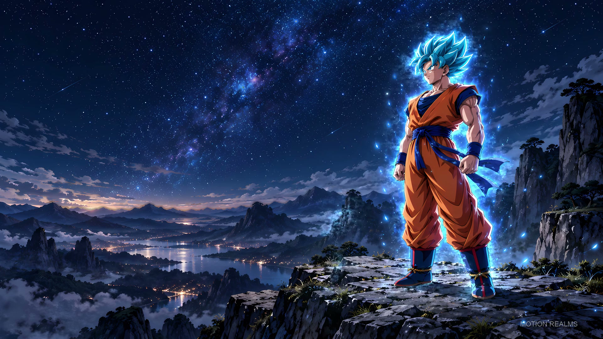 ANIME Goku under the stars live wallpaper