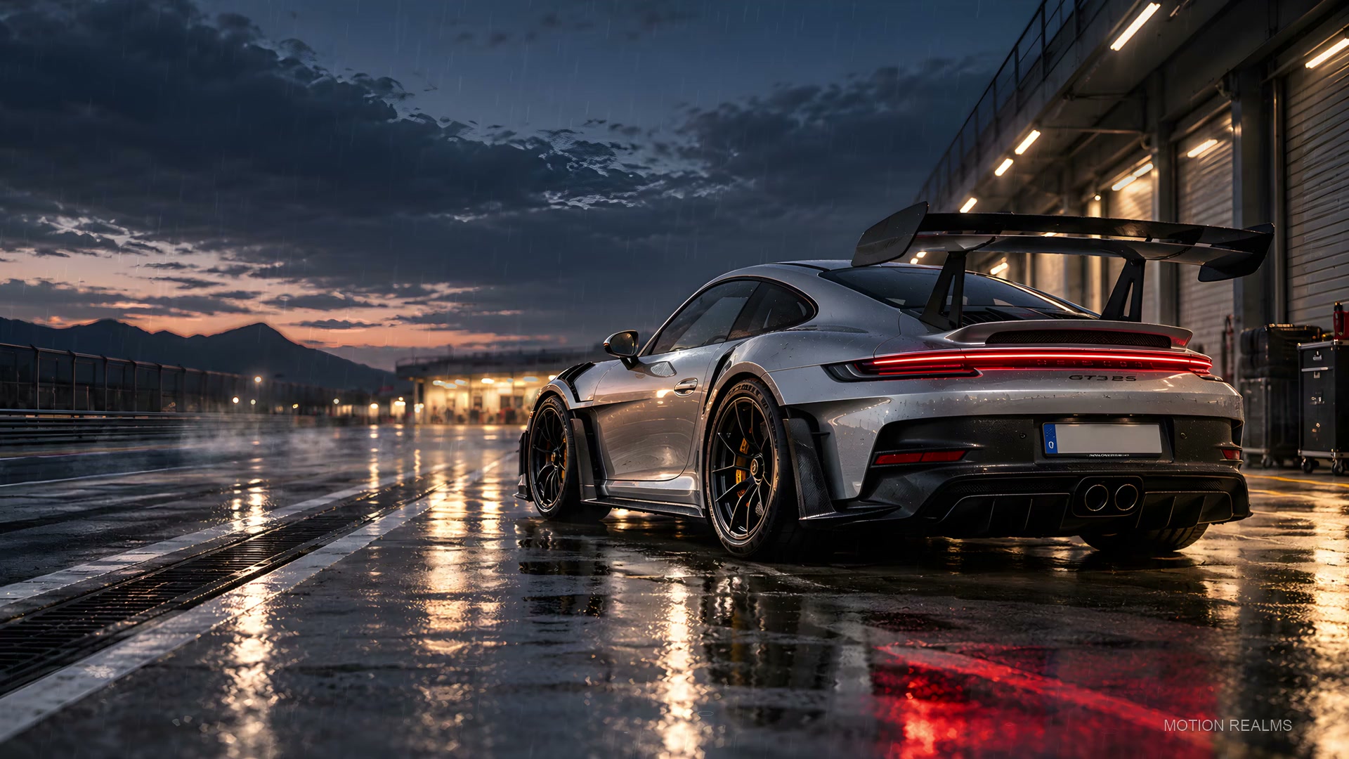 CARS Porsche GT3 RS pit lane live wallpaper