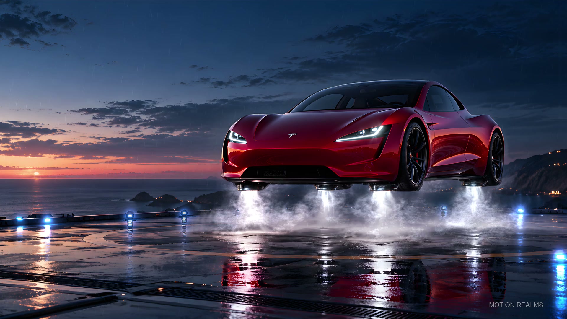 CARS Tesla Roadster hover live wallpaper