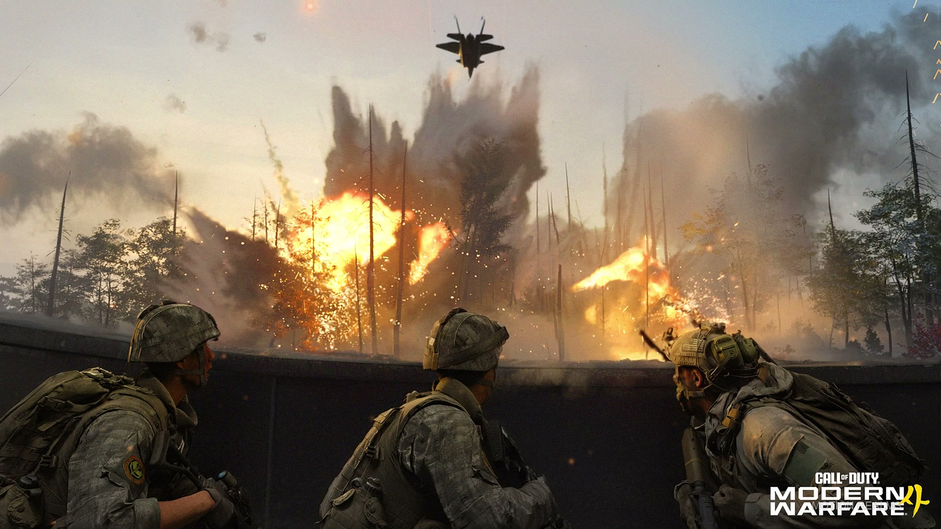 CALL OF DUTY Airstrike at the treeline live wallpaper