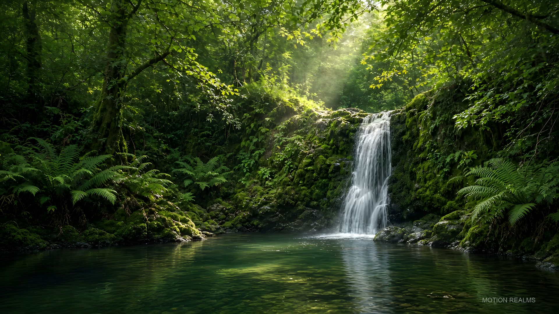 Nature Waterfall clearing live wallpaper