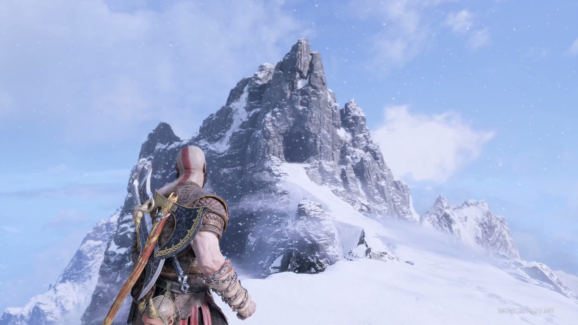 God of War snowy mountain landscape