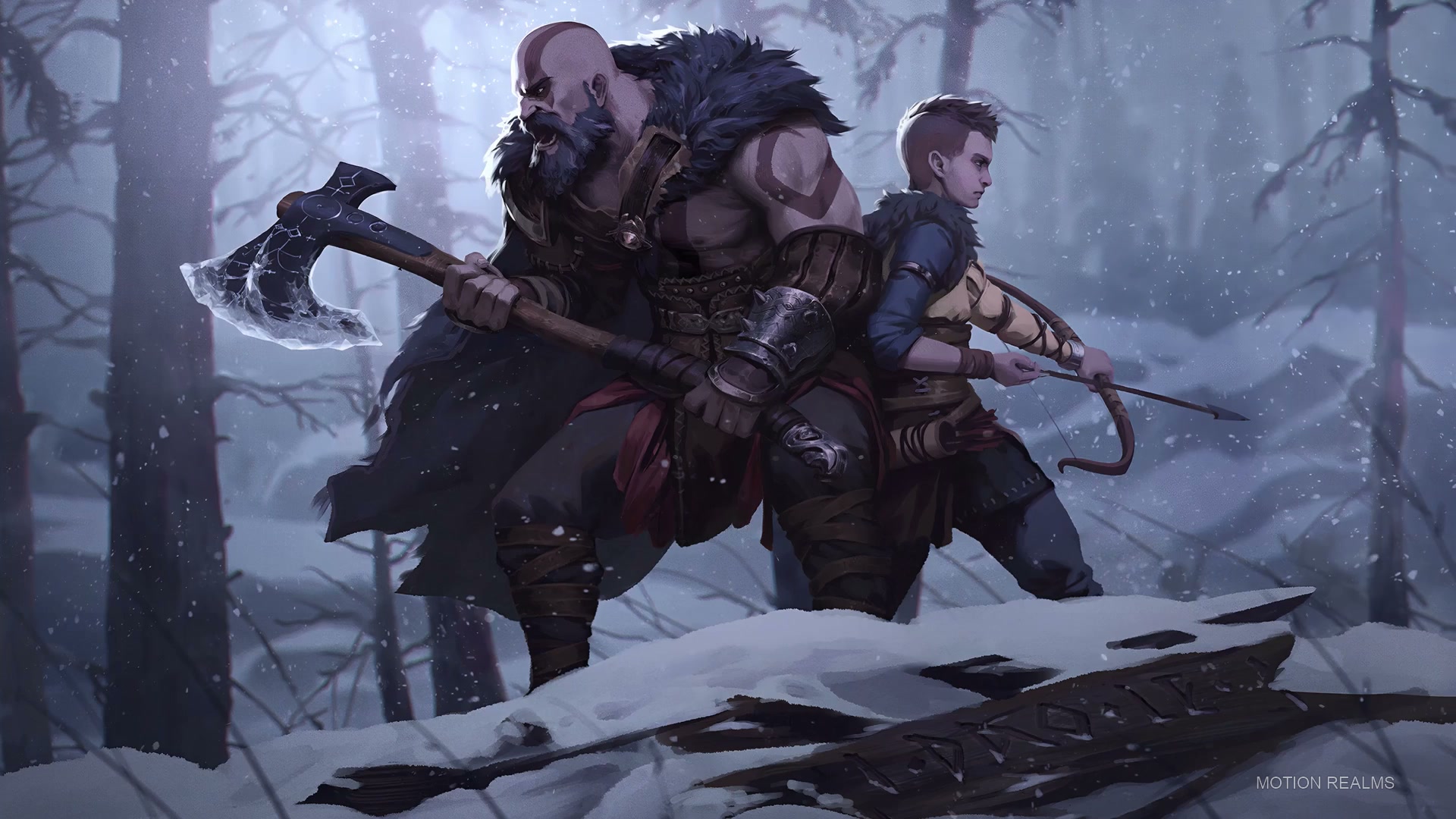 GOD OF WAR Winter hunt live wallpaper